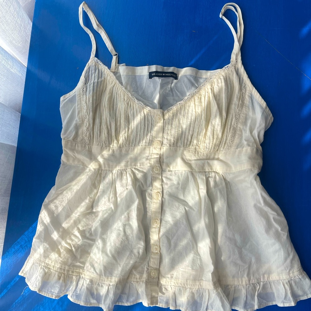 Brandy Melville - White/Cream color cami with adjustable straps
